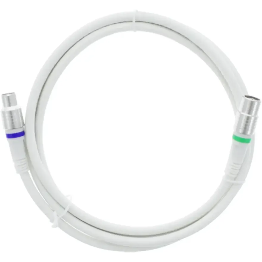 Q-Link coax kabel stekker recht 1.5 meter wit kabelkeur