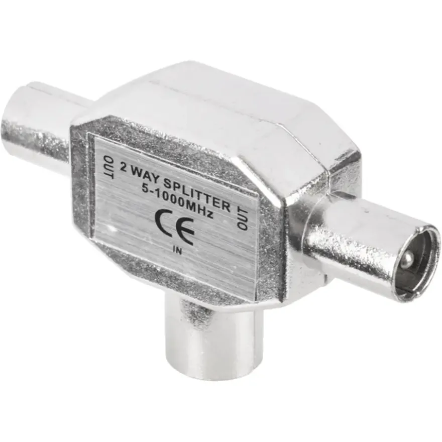 Q-Link coax splitter tv metaal 1 female/2 male