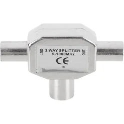 Q-Link coax splitter tv metaal 1 female/2 male