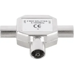 Q-Link coax splitter tv metaal 1 female/2 male