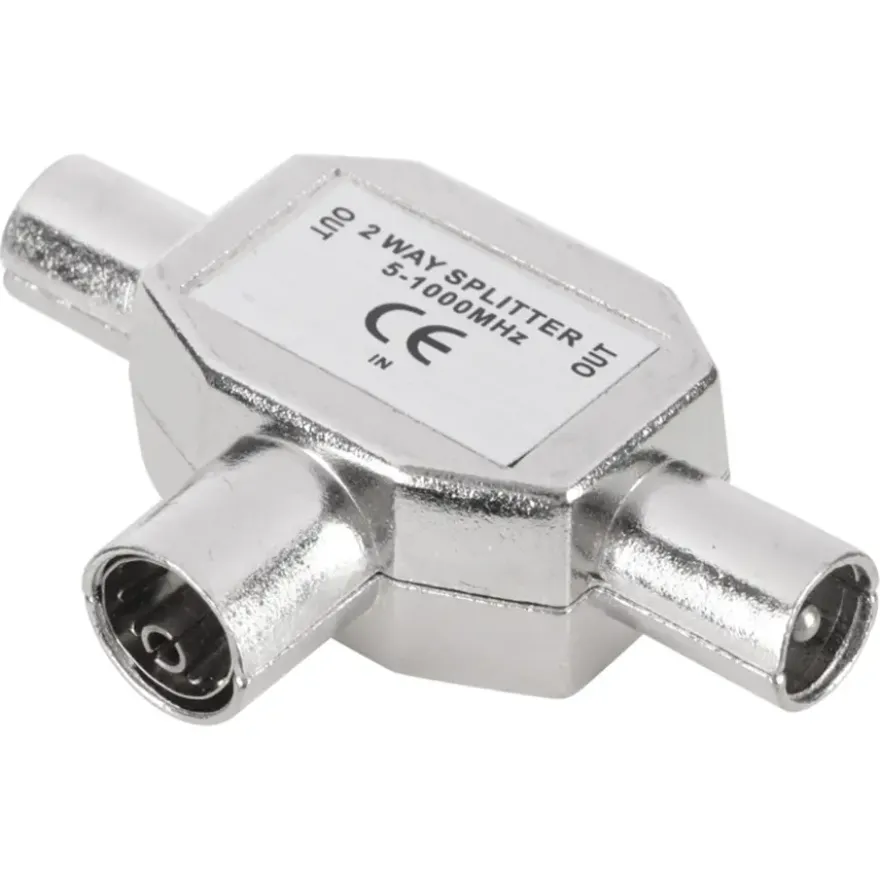 Q-Link coax splitter tv metaal 1 female/2 male