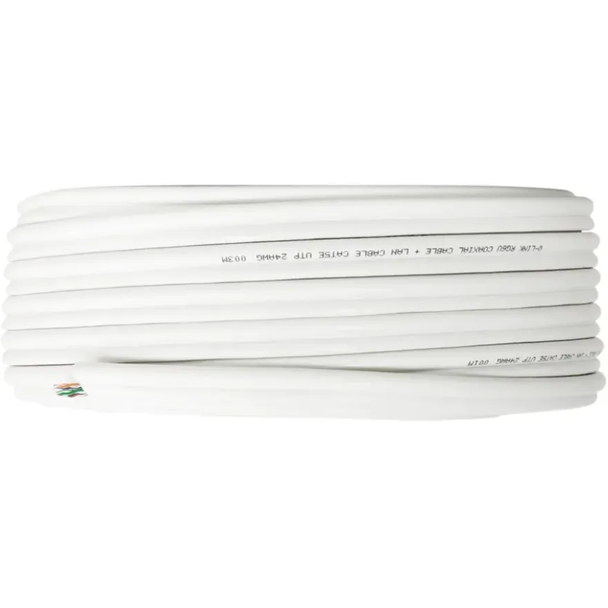 Q-Link coax/utp kabel RG6 25 meter wit