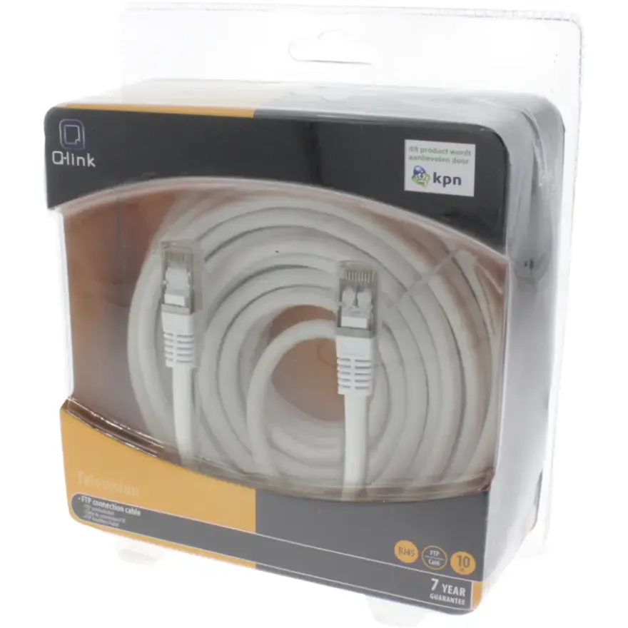 Q-Link FTP aansluitsnoer RJ45 10 meter KPN keur