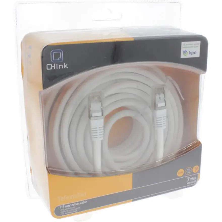 Q-Link FTP aansluitsnoer RJ45 10 meter KPN keur