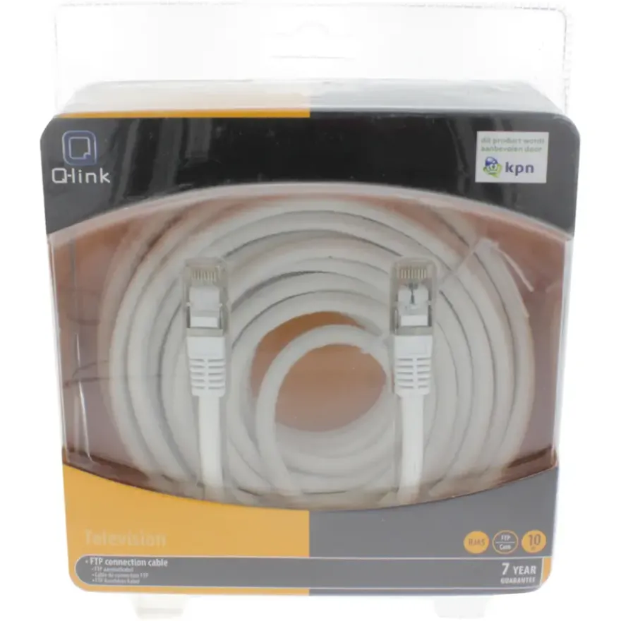 Q-Link FTP aansluitsnoer RJ45 10 meter KPN keur