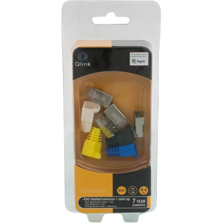 Q-Link FTP connector RJ45 met hoesje 8 stuks KPN keur