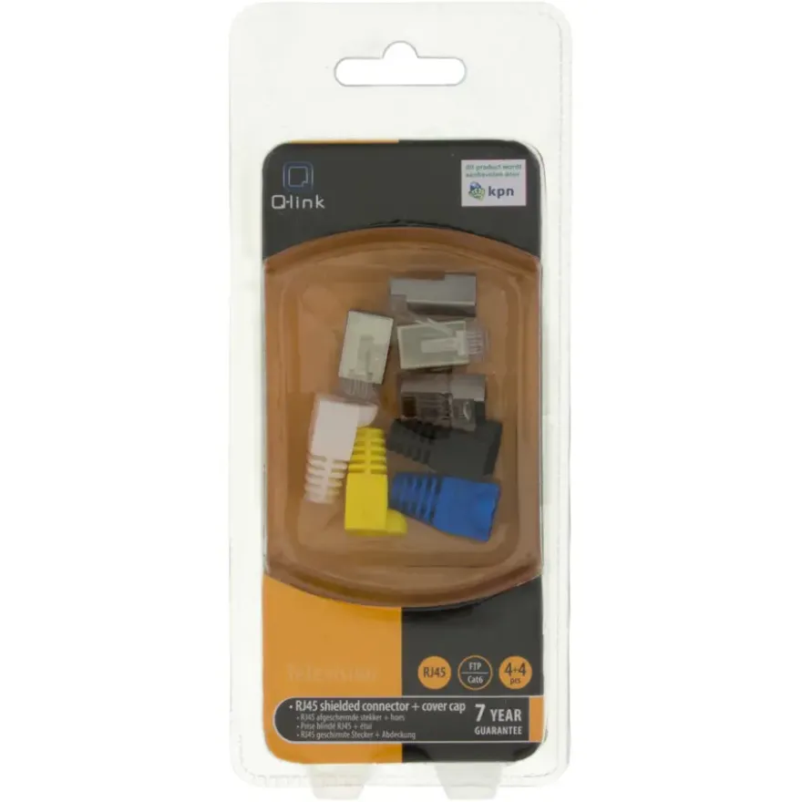 Q-Link FTP connector RJ45 met hoesje 8 stuks KPN keur