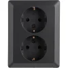 Q-Link Inbouw Dubbel Geaard Stopcontact Zwart