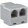 Q-Link telefoon split module RJ11 4 polig 1 female/2female wit