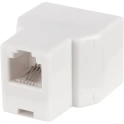 Q-Link telefoon split module RJ11 4 polig 1 female/2female wit