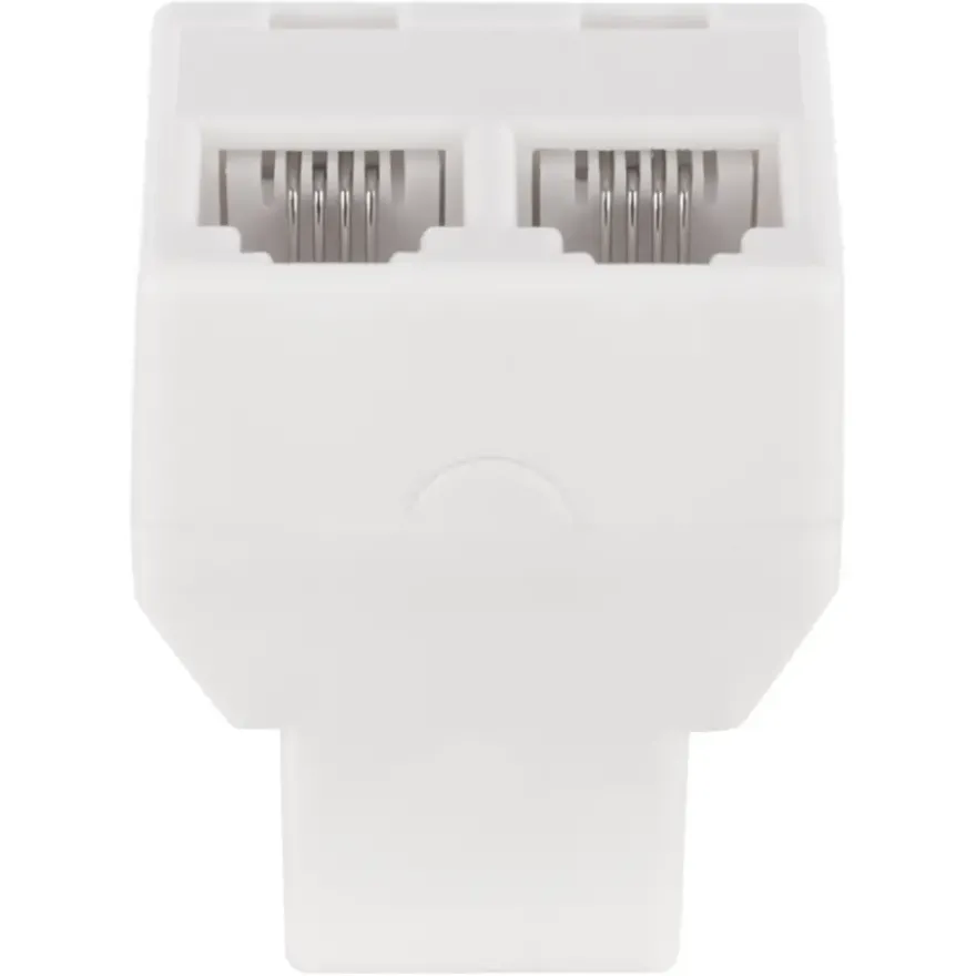 Q-Link telefoon split module RJ11 4 polig 1 female/2female wit