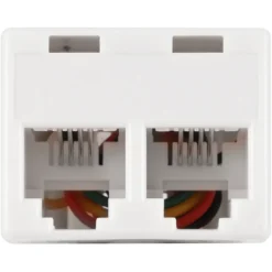Q-Link telefoon split module RJ11 4 polig 1 female/2female wit