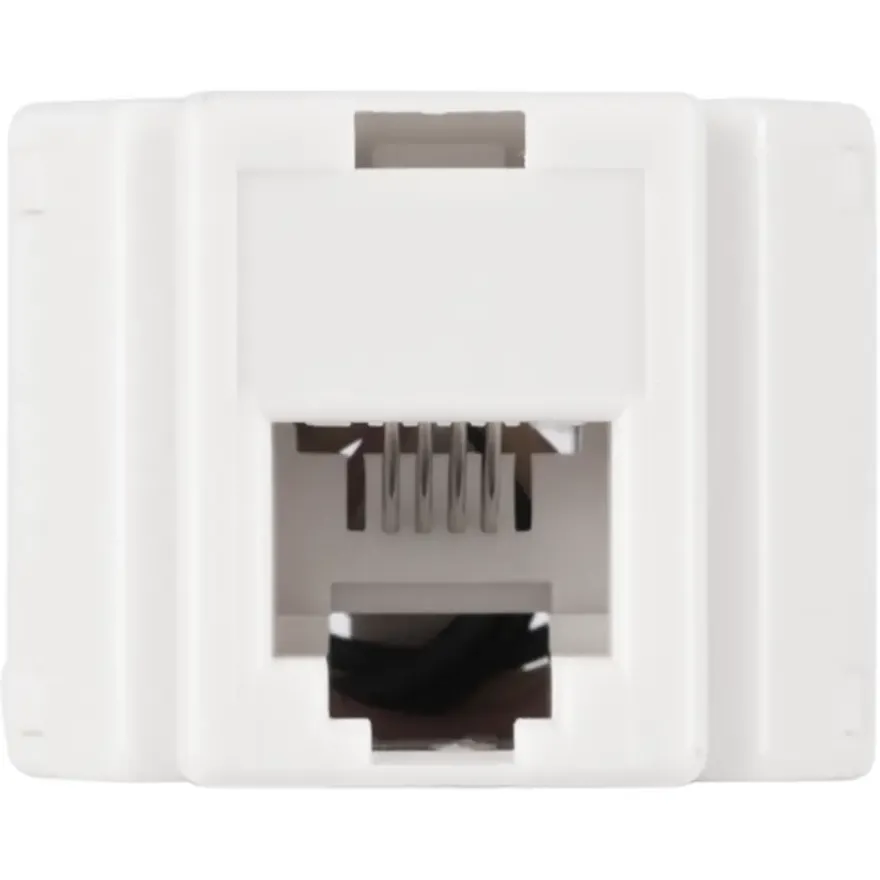 Q-Link telefoon split module RJ11 4 polig 1 female/2female wit