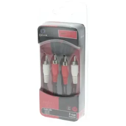 Q-Link tulp kabel 2RCA/2RCA male-male 1.5 meter rood/wit