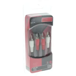 Q-Link tulp kabel 2RCA/2RCA male-male 1.5 meter rood/wit