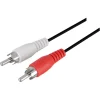Q-Link tulp kabel 2RCA/2RCA male-male 10 meter rood/wit
