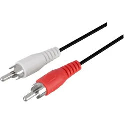 Q-Link tulp kabel 2RCA/2RCA male-male 10 meter rood/wit