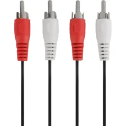 Q-Link tulp kabel 2RCA/2RCA male-male 1.5 meter rood/wit