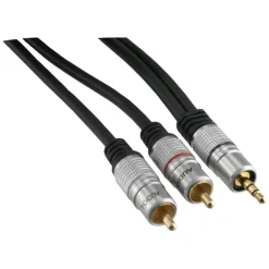 Q-Link tulp/stereo kabel 2RCA/ST 3.5 mm 2 meter zwart