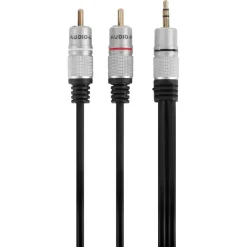 Q-Link tulp/stereo kabel 2RCA/ST3.5mm 2 meter zwart