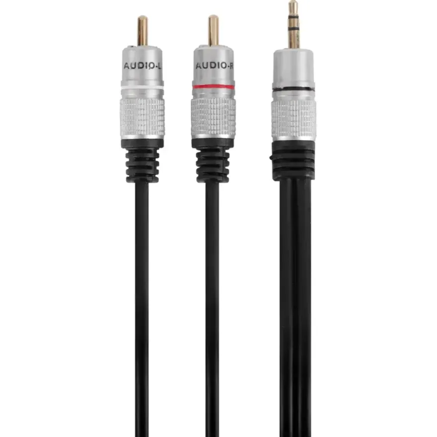 Q-Link tulp/stereo kabel 2RCA/ST3.5mm 2 meter zwart