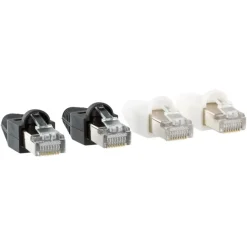 Q-Link UTP connector 4x/kap RJ45 2x zwart wit 8 stuks