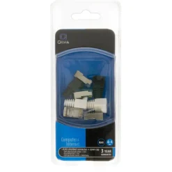 Q-Link UTP connector 4x/kap RJ45 2x zwart wit 8 stuks