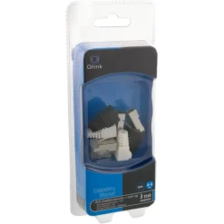 Q-Link UTP connector 4x/kap RJ45 2x zwart wit 8 stuks