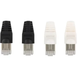 Q-Link UTP connector 4x/kap RJ45 2x zwart wit 8 stuks