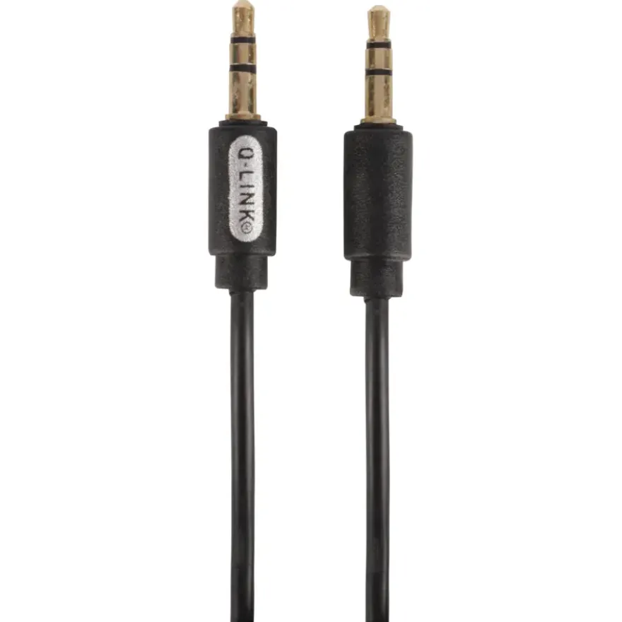 Q-Link verlengkabel stereo 3.5 mm male/male 1.5 meter zwart