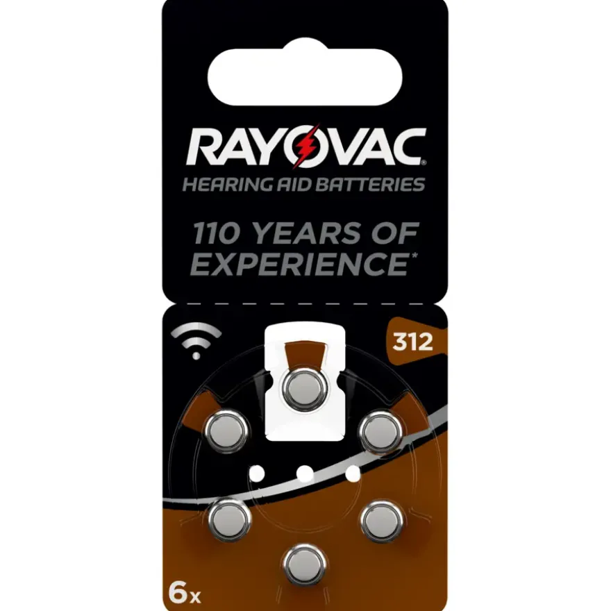 Rayovac 312 Acoustic Special hoortoestel batterijen type 312 bruin 6 stuks
