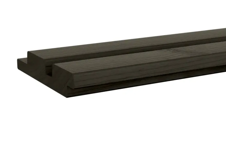 Rhombusprofiel vuren hout antraciet geschaafd 180 x 14,5 x 2,8 cm