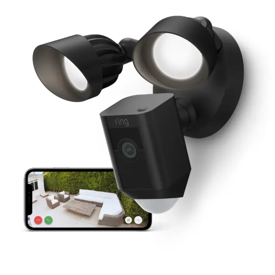 Ring Floodlight Camera Wired Plus Zwart