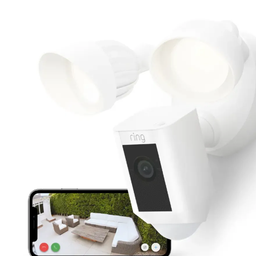 Ring Floodlight Camera Wired Plus Wit