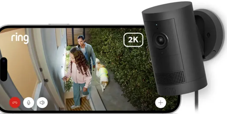 Ring Outdoor Camera Plus Plug-in Zwart 2K