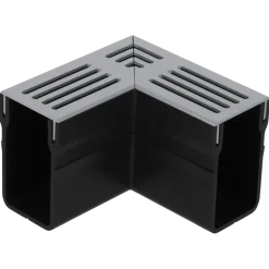 RS hoek voor afvoergoot grijs aluminium