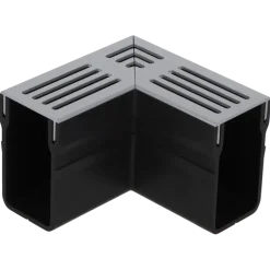 RS hoek voor afvoergoot grijs aluminium