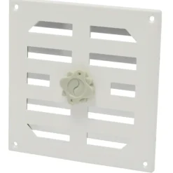 Sanivesk afsluitbaar schuifrooster aluminium wit 19,5x19,5 cm