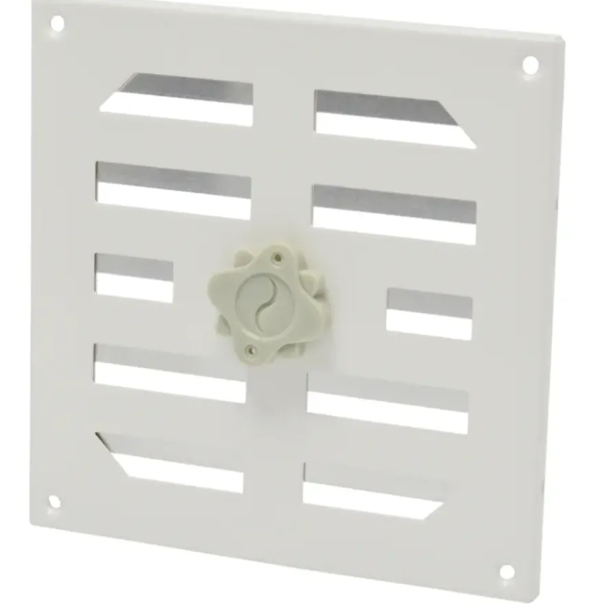 Sanivesk afsluitbaar schuifrooster aluminium wit 19,5x19,5 cm