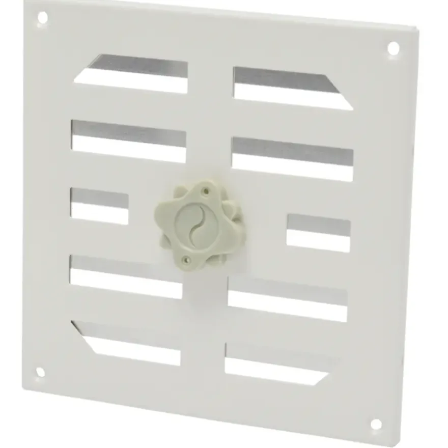 Sanivesk afsluitbaar schuifrooster aluminium wit 15,5x15,5 cm