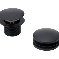 Sanivesk Afvoerplug Bad + Knop Zwart