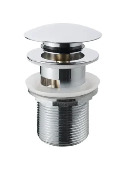 Sanivesk Afvoerplug Click Rond Chroom met Overloop 5/4"