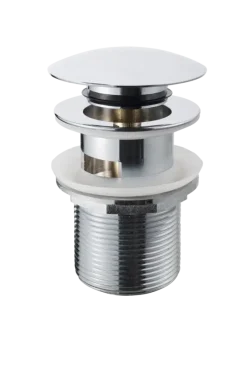 Sanivesk Afvoerplug Click Rond Chroom met Overloop 5/4"