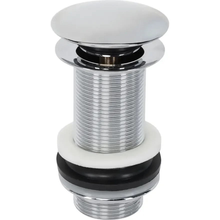 Sanivesk afvoerplug click 5/4" rond zonder overloop lang chroom