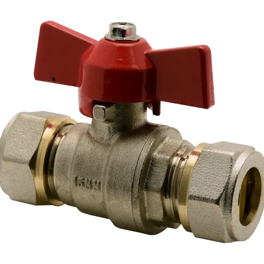 Sanivesk CV Kogelkraan Knel Vlindergreep 15x15mm Chroom