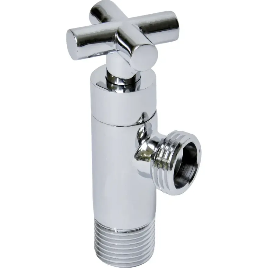 Sanivesk Hoekstopkraan Design Kruis 1/2"Mx1/2"M Chroom