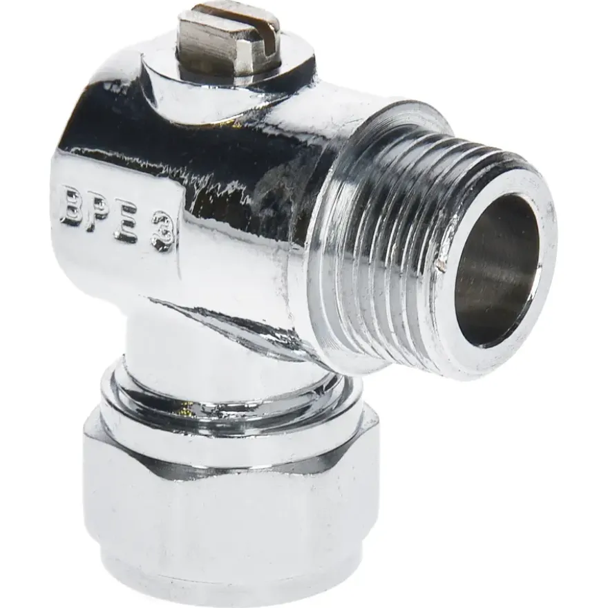 Sanivesk Kogelkraan Mini Haaks Knel 12mmx3/8"M Chroom