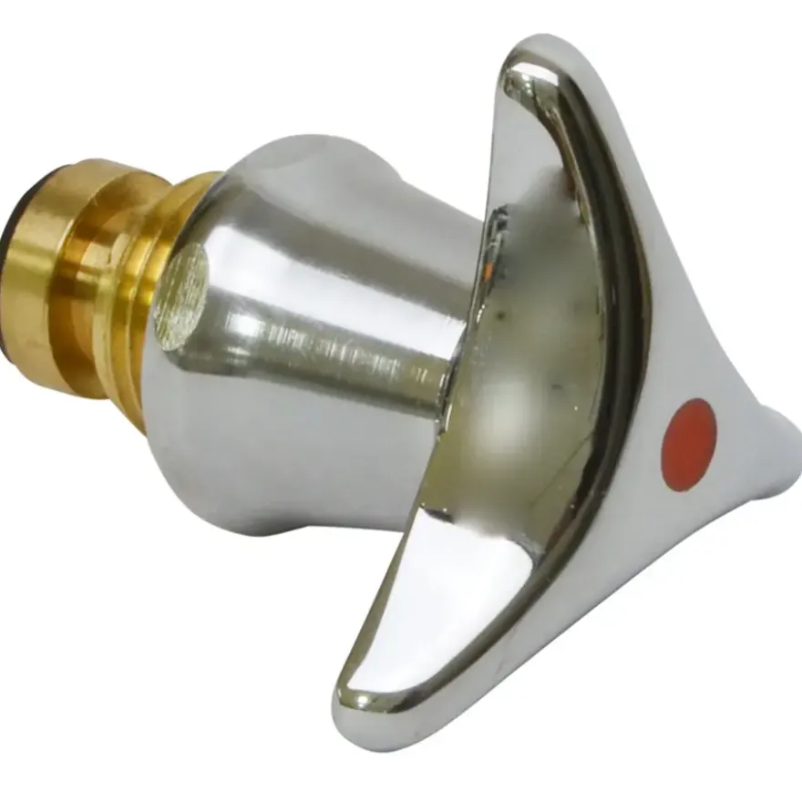 Sanivesk Kraanbovendeel Stergreep Warm Water 1/2"M Chroom Rood