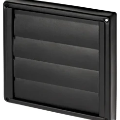Sanivesk overdrukrooster met lamel RVS zwart Ø 125 mm