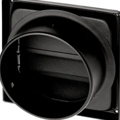 Sanivesk overdrukrooster met lamel RVS zwart Ø 100 mm